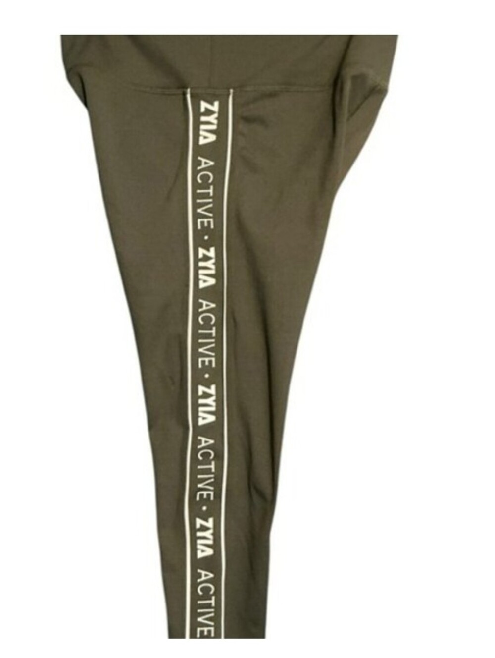 Zyia Cropped Olive Green Leggings, Size 8-10, NWOT
